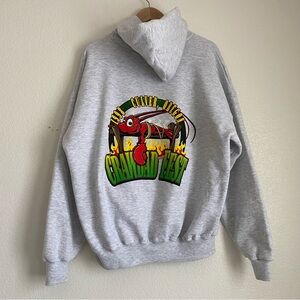Vintage 1998 Culver Oregon Crawdad Fest front and back printed hoodie, grey, 2XL
